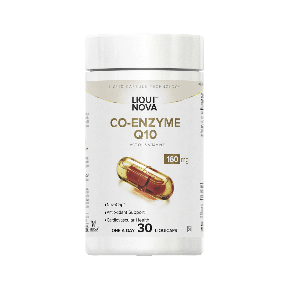 LiquiNova Co-Enzyme Q10 canister, 30 one-a-day liquid capsules