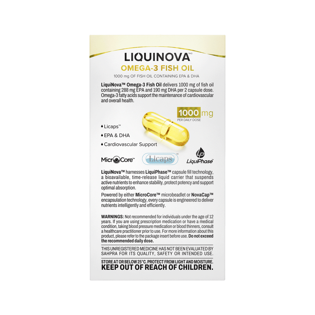 Omega-3 Fish Oil box left side panel