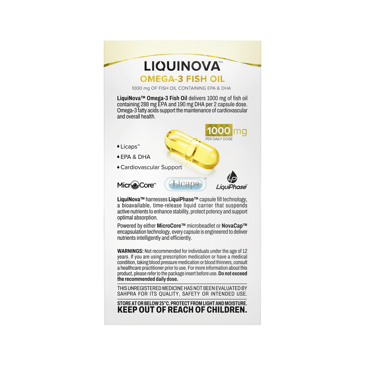 Omega-3 Fish Oil box left side panel