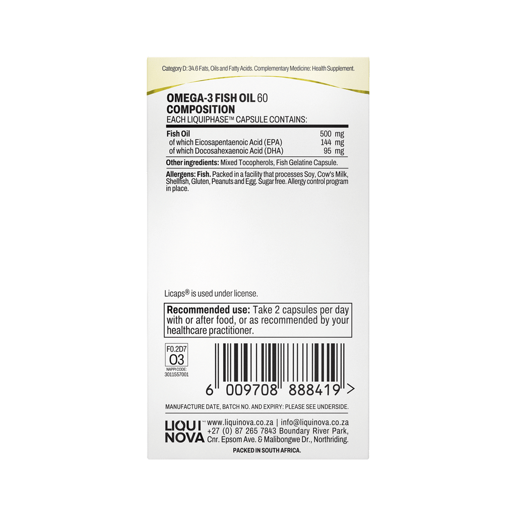 Omega-3 Fish Oil box right side panel