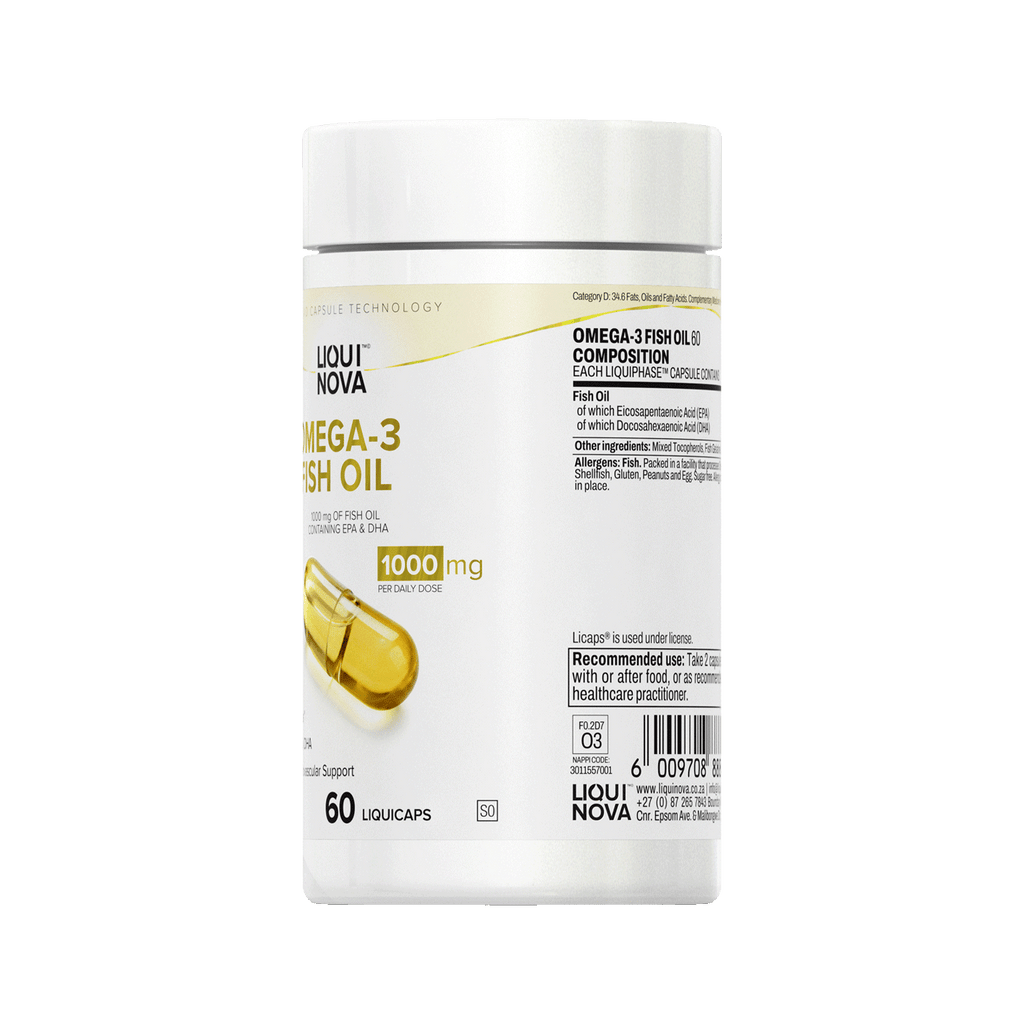 Omega-3 Fish Oil canister left label panel