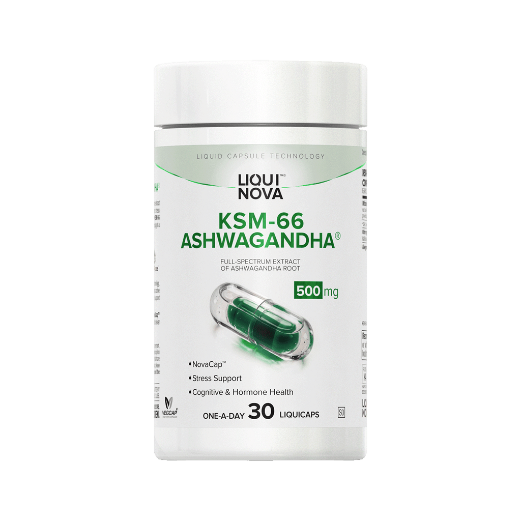 LiquiNova KSM-66® Ashwagandha canister, 30 one-a-day liquid capsules