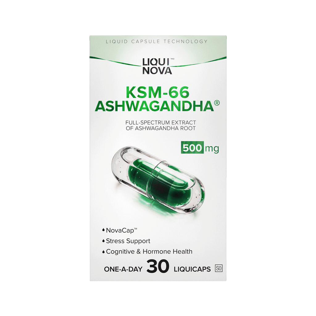 KSM-66® Ashwagandha box back with composition and recommended use