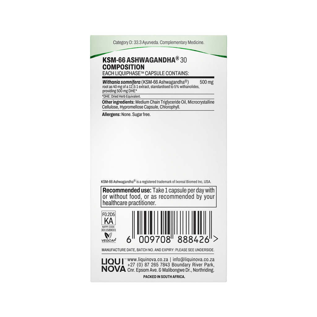 KSM-66® Ashwagandha box right side panel