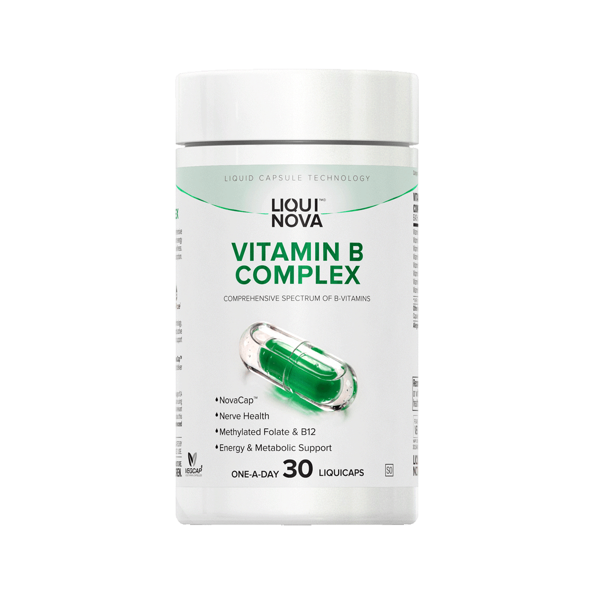 LiquiNova Vitamin B-Complex canister, 30 one-a-day liquid capsules