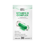 LiquiNova Vitamin B-Complex box front, all 8 B vitamins with methylated B12 and Folate