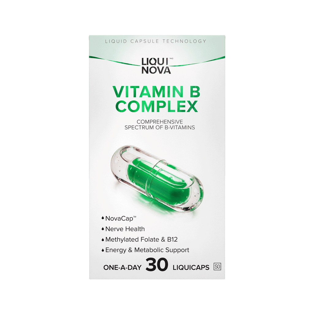 Vitamin B-Complex box back with composition and recommended use