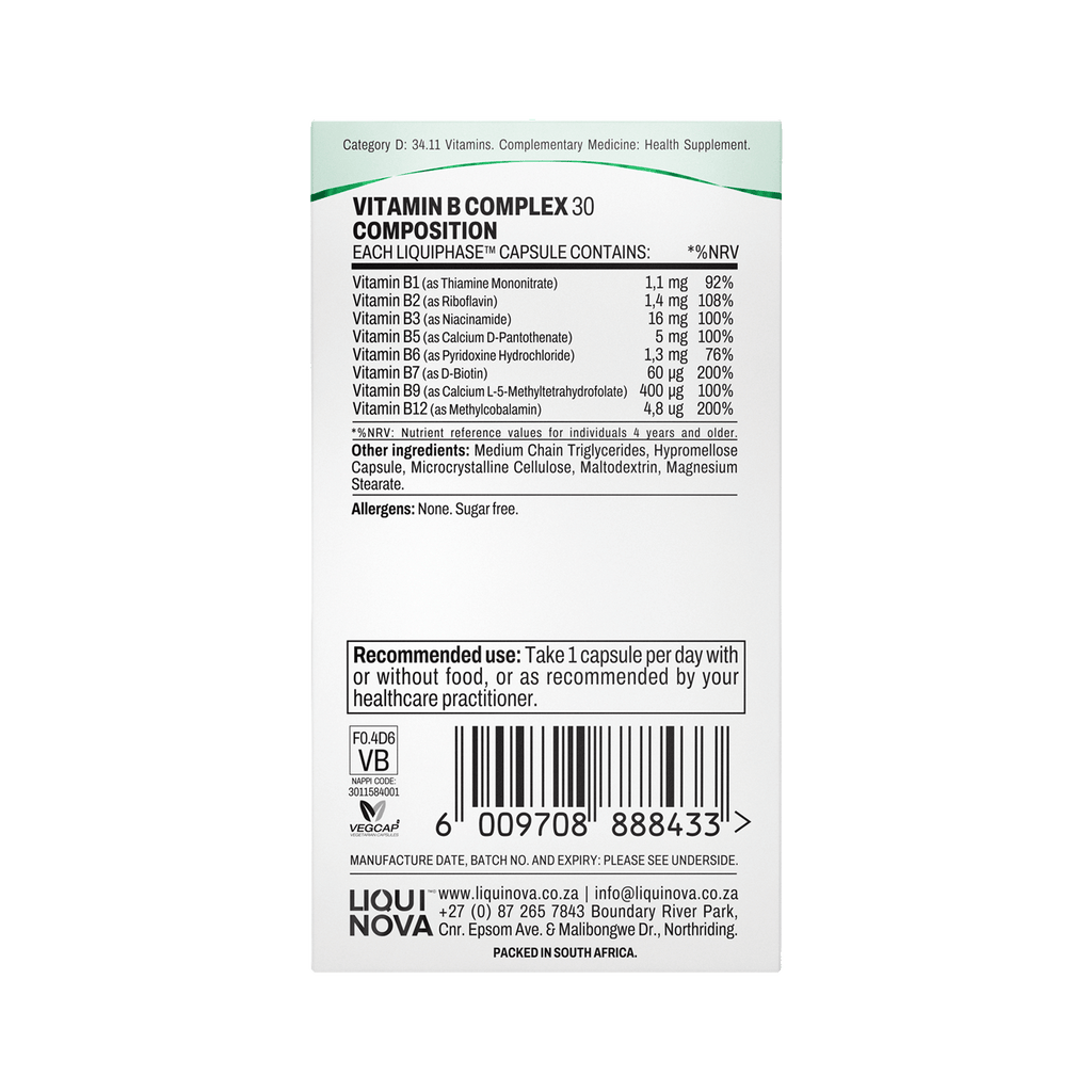 Vitamin B-Complex box right side panel