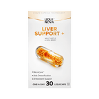 LiquiNova Liver Support+ box front, Milk Thistle and Goji Berry with B vitamins