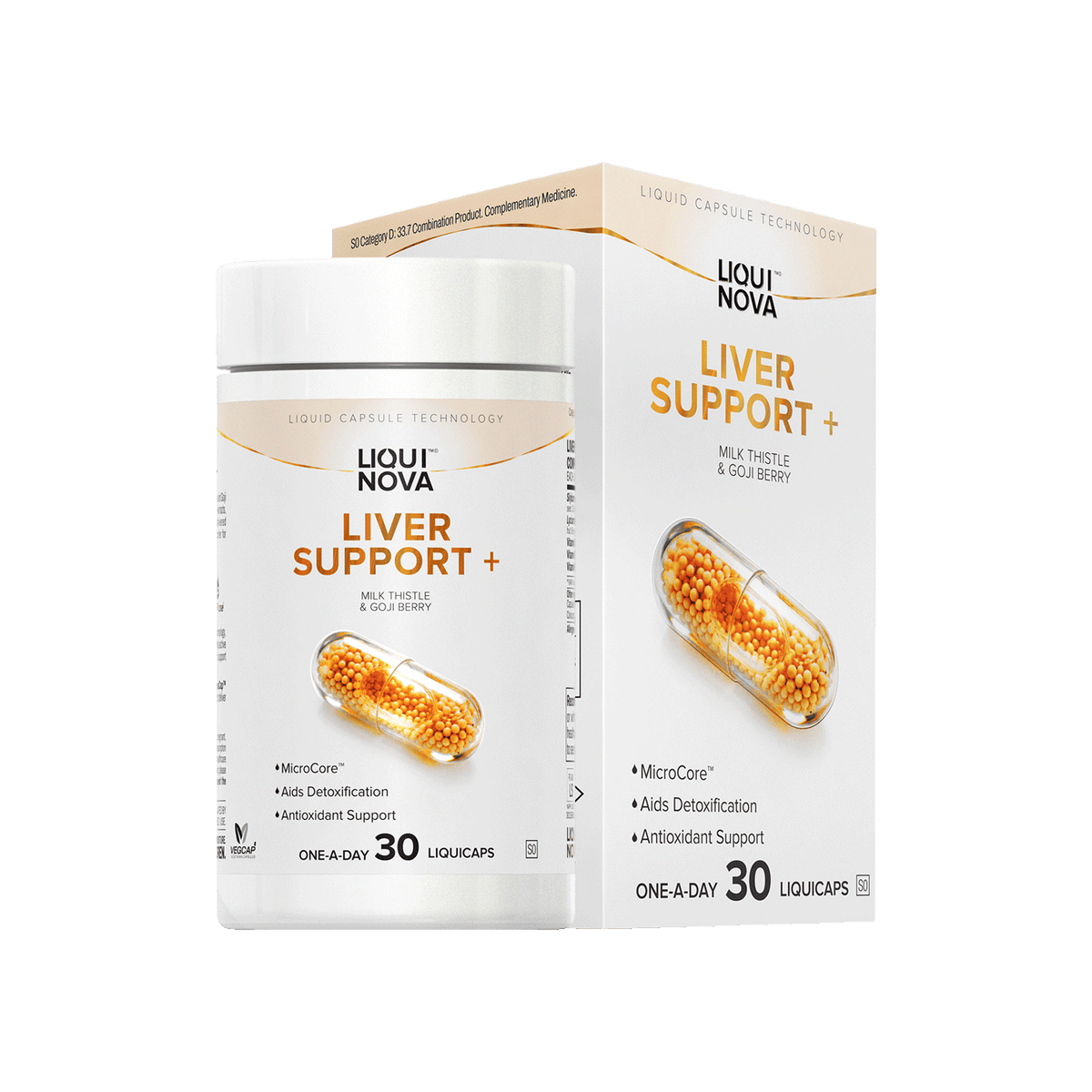 LiquiNova Liver Support+ liquid capsule pack, Milk Thistle and Goji Berry