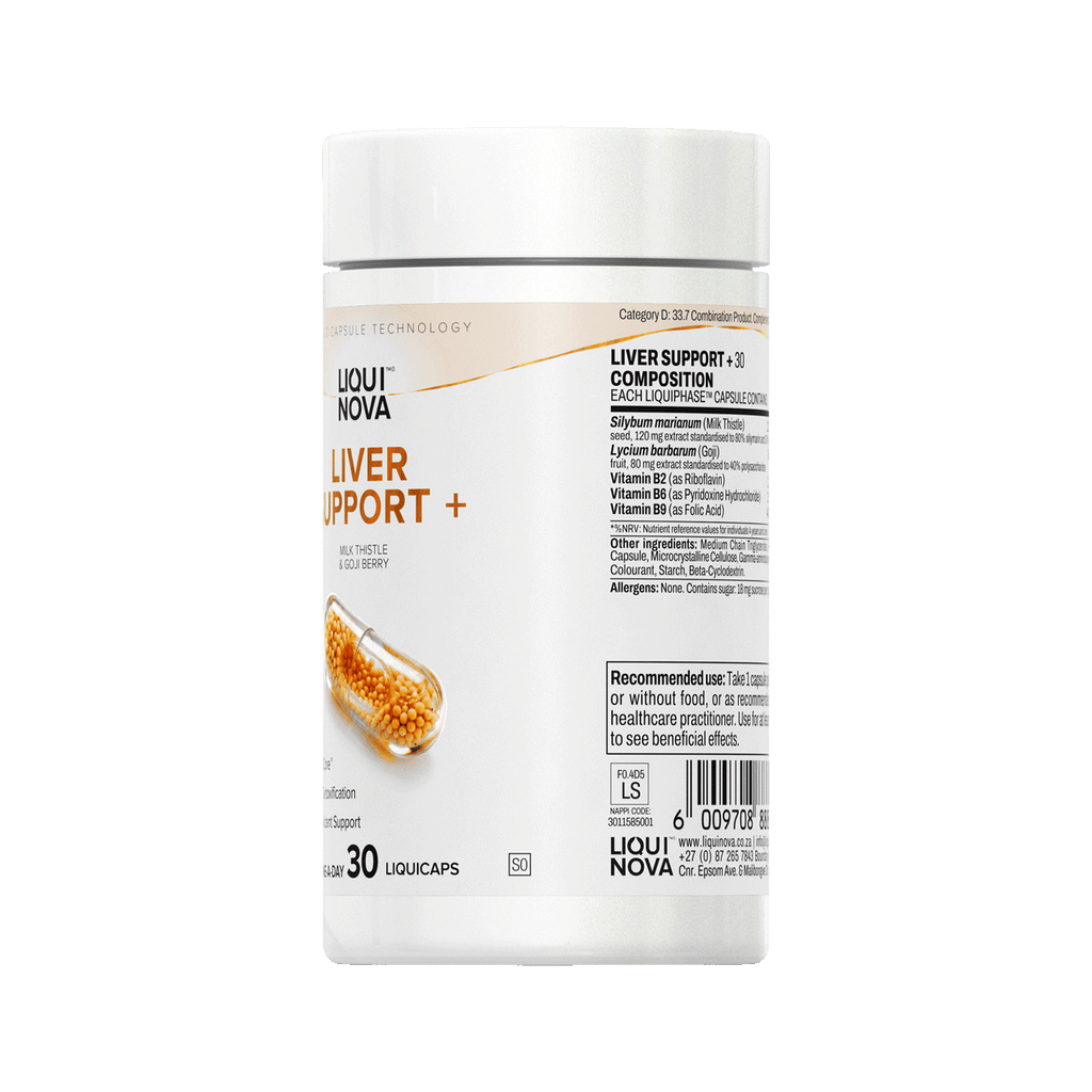 Liver Support+ canister left label panel