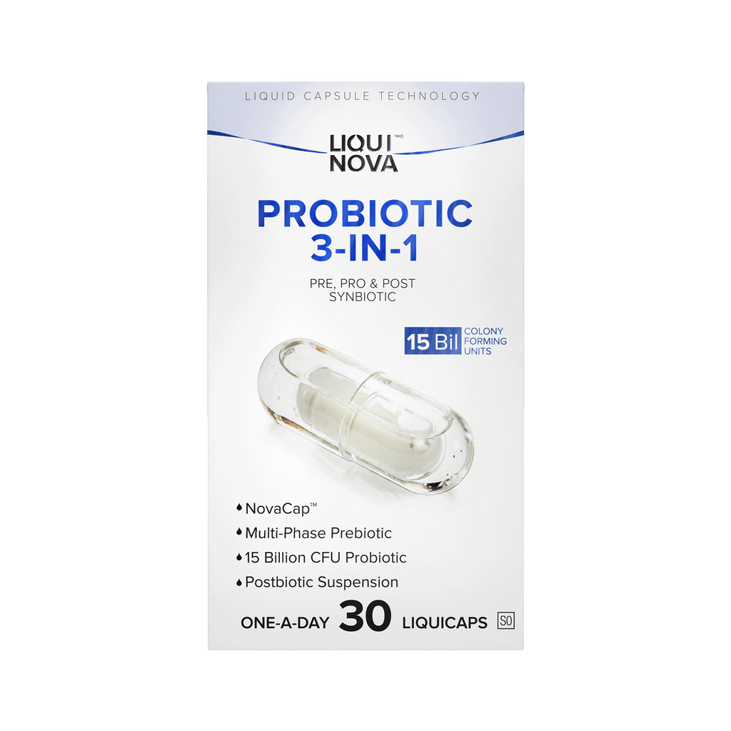 Probiotic 3-in-1 box back with composition and recommended use