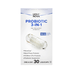 Probiotic 3-in-1 box back with composition and recommended use