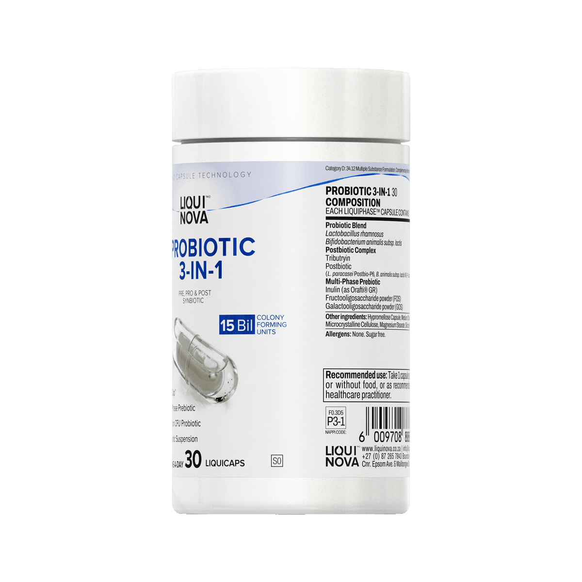 Probiotic 3-in-1 canister left label panel
