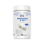 LiquiNova Probiotic 3-in-1 canister, angled view showing the NovaCap dual capsule