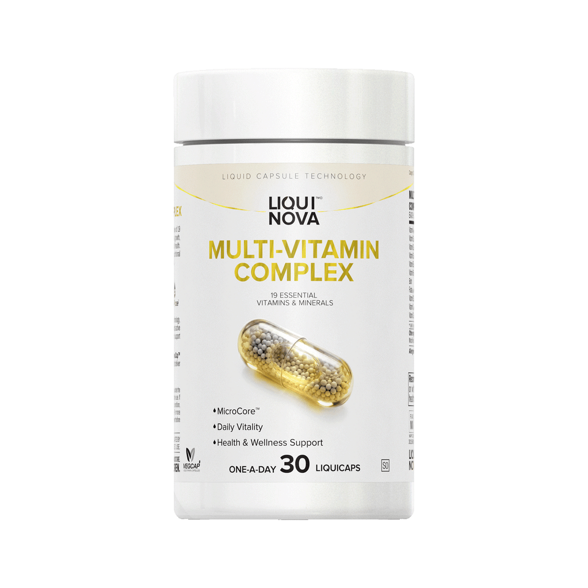 LiquiNova Multi-Vitamin Complex canister, 30 one-a-day liquid capsules