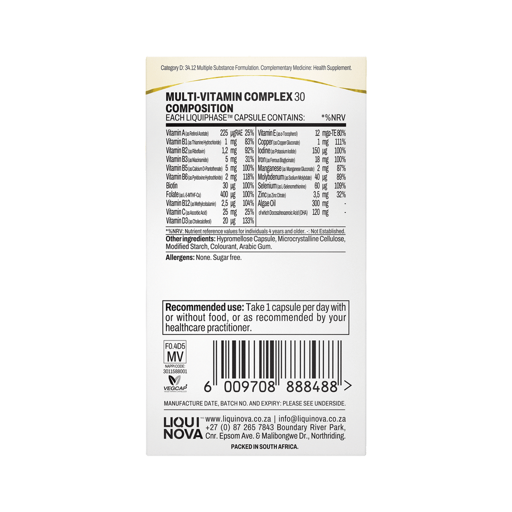 Multi-Vitamin Complex box right side panel